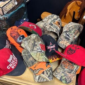 Assorted Camouflage and Sports Caps